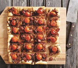 Bacon Onion Tart with Balsamic and Tomatoes