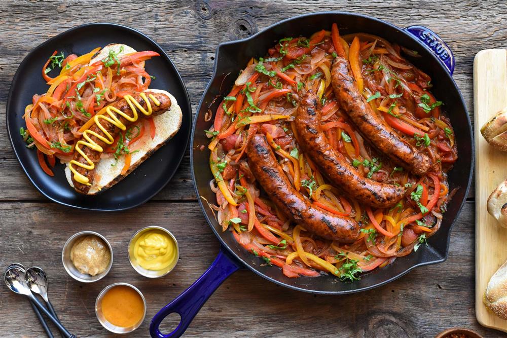 Hot Italian Sausage with Peppers and Onions