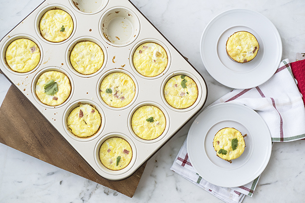 Ham And Scrambled Egg Muffins