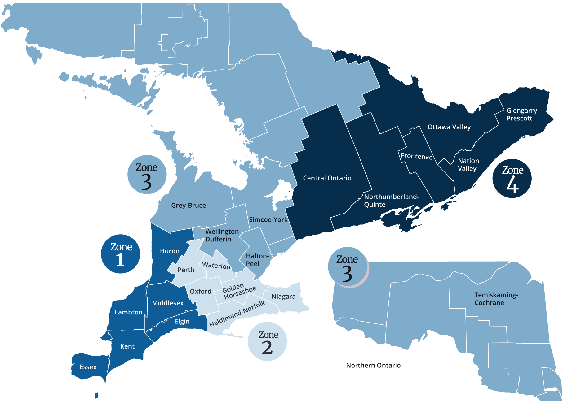 Ontario Pork Board of Directors Zone Map